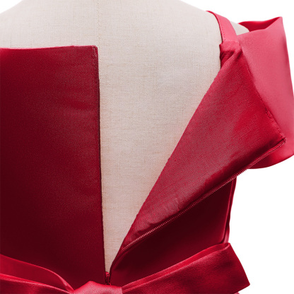 Satin Bow Cap Sleeve Midi Dresses - image 17