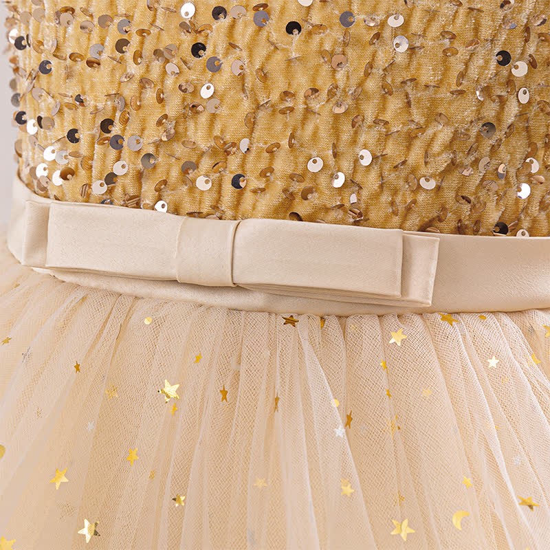 Sequins & Mesh Bow Sequins Sleeveless Maxi Dresses - image 6