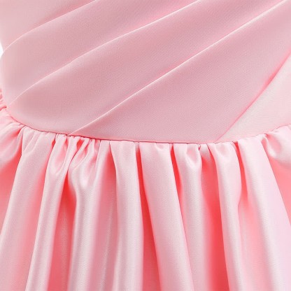 Satin Split Joint Short Sleeve Maxi Dresses - image 6