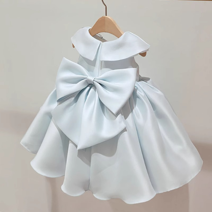 Satin Imitation Pearls Bow Sleeveless Midi Dresses - image 4
