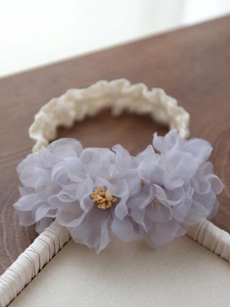 Solid Rosette Hairband - Grey - image 3
