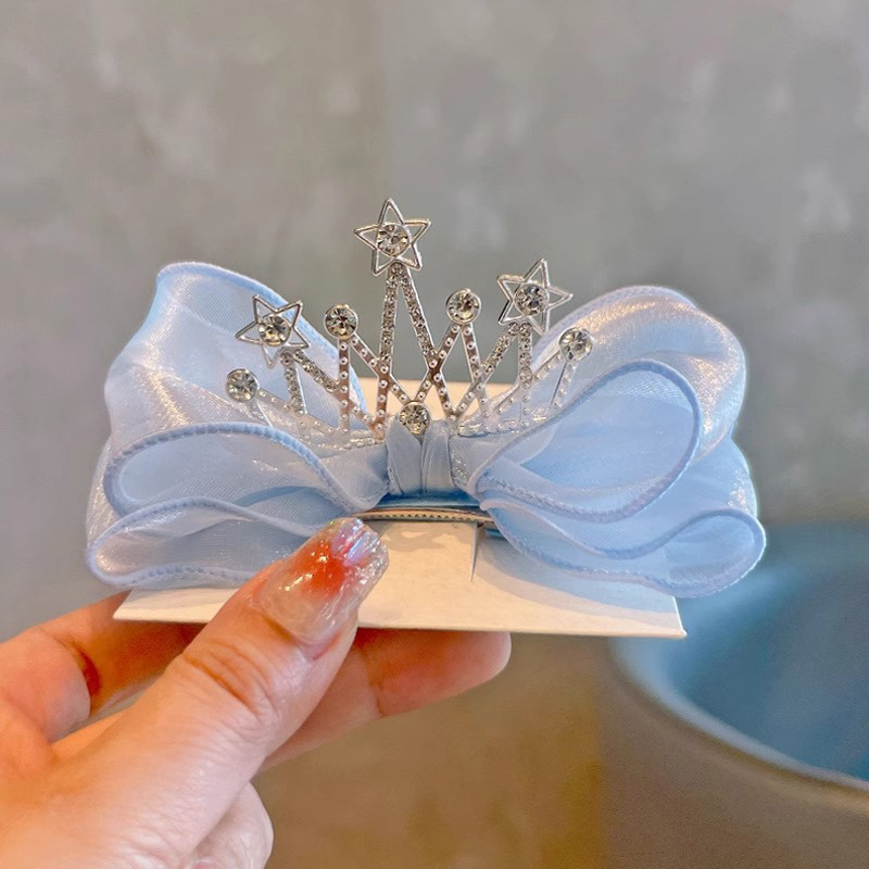 Solid With Bow Barrette - Sky Blue - 4-12Y - image 5