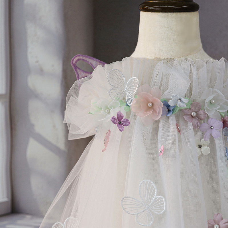 Mesh Rosette Sleeveless Mid-long Dresses - image 5