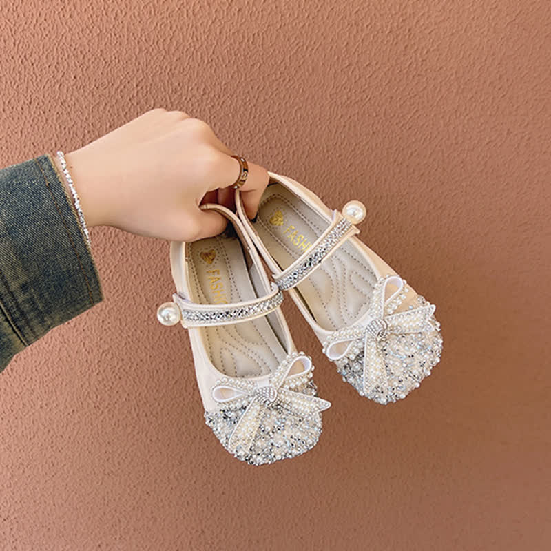 Solid Rhinestones Round Toe Flats  - image 4