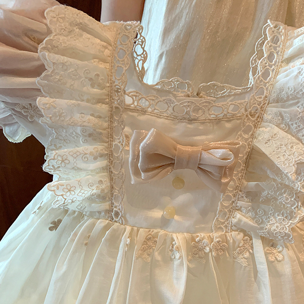 Chemical Fiber Blend Lace Edge Sleeveless Midi Dresses - image 11