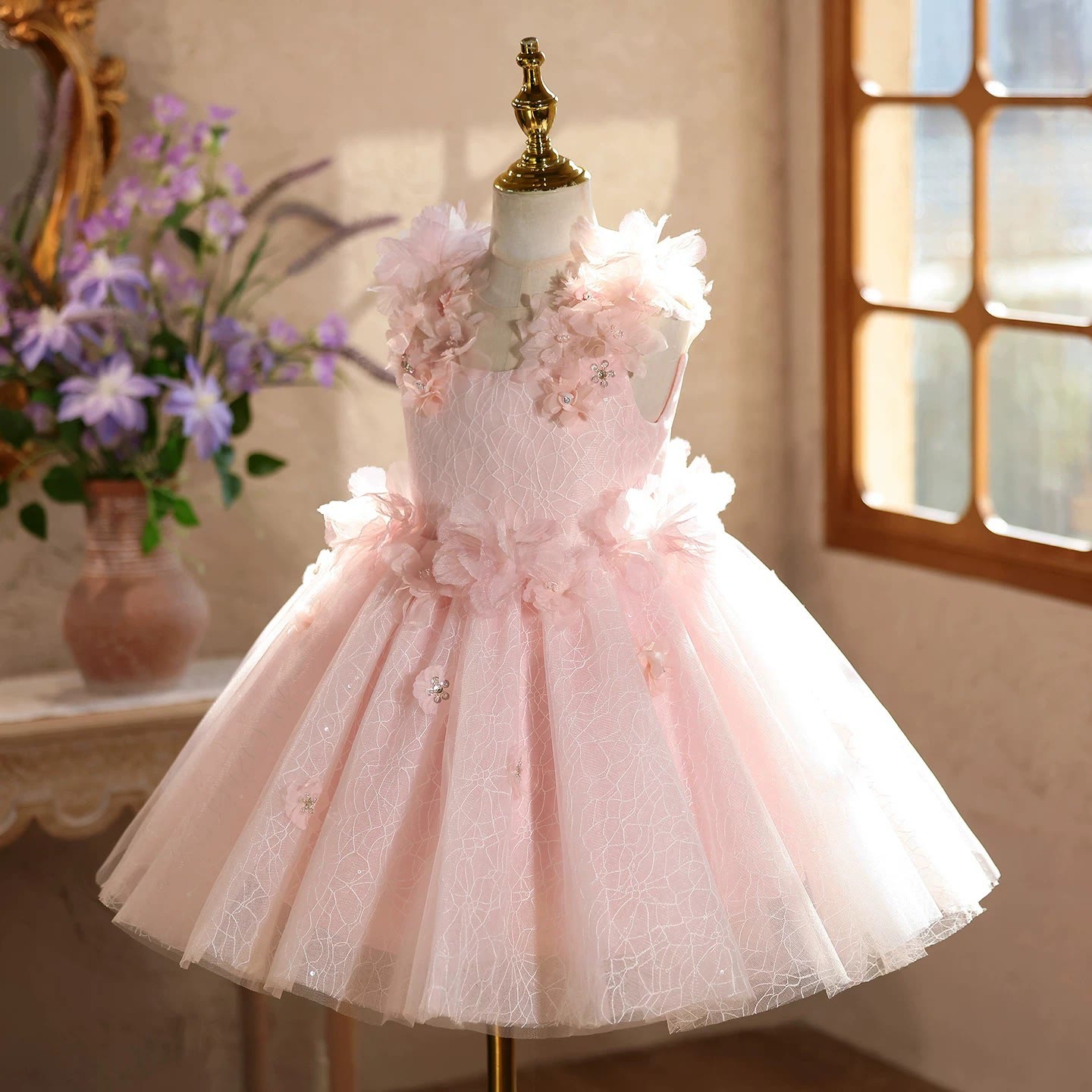 Mesh Rosette Sleeveless Midi Dresses - image 7