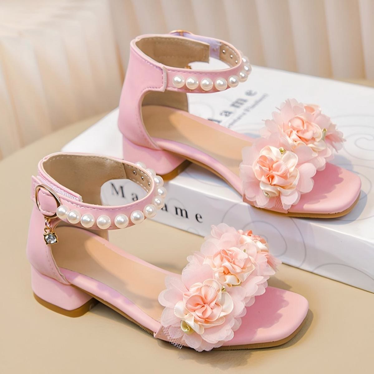 Solid Rosette Open Toe Sandals  - image 4