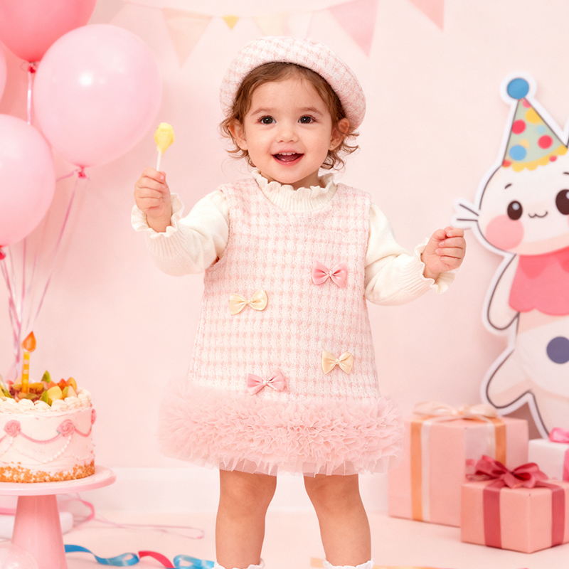 Woolen Fleece Embellished Sleeveless Regular Dresses&two-piece Set - image 2