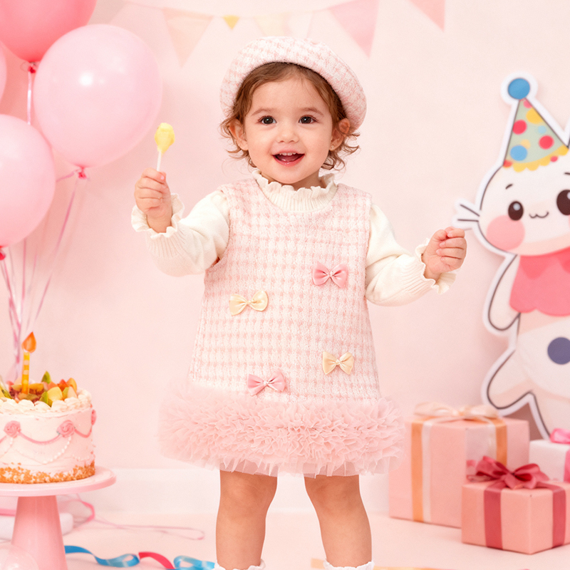 Woolen Fleece Embellished Sleeveless Regular Dresses&two-piece Set - image 2