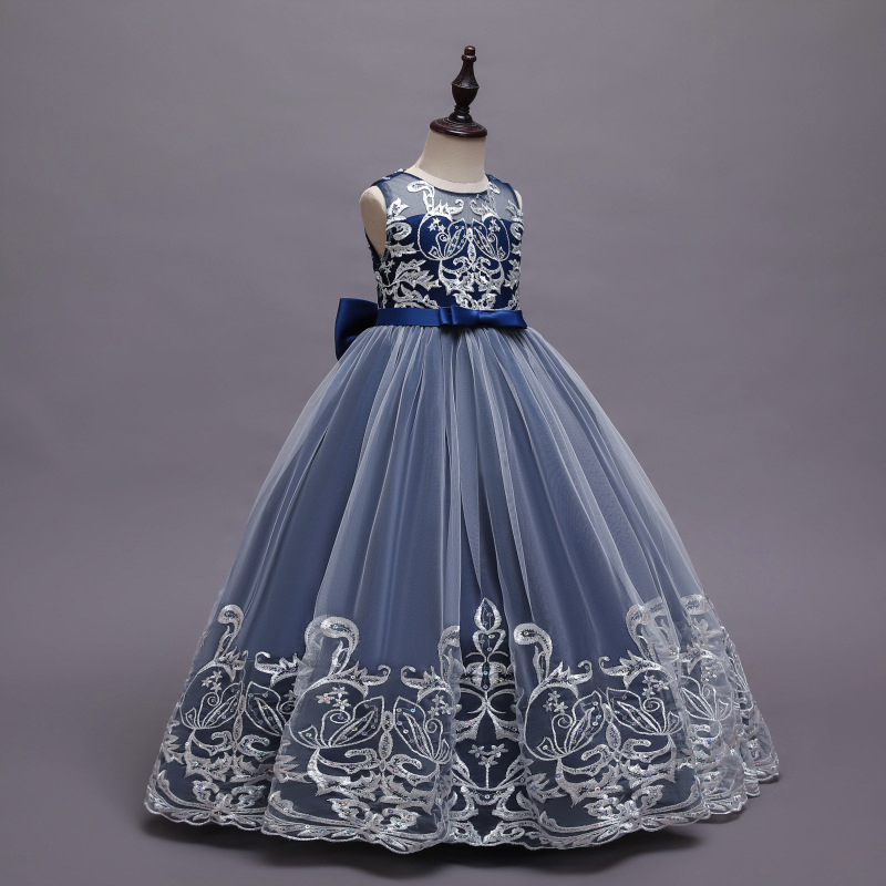 Mesh Lace Bow Lace Sleeveless Long Dresses - image 15