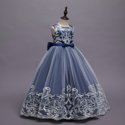 Mesh Lace Bow Lace Sleeveless Long Dresses - image 15