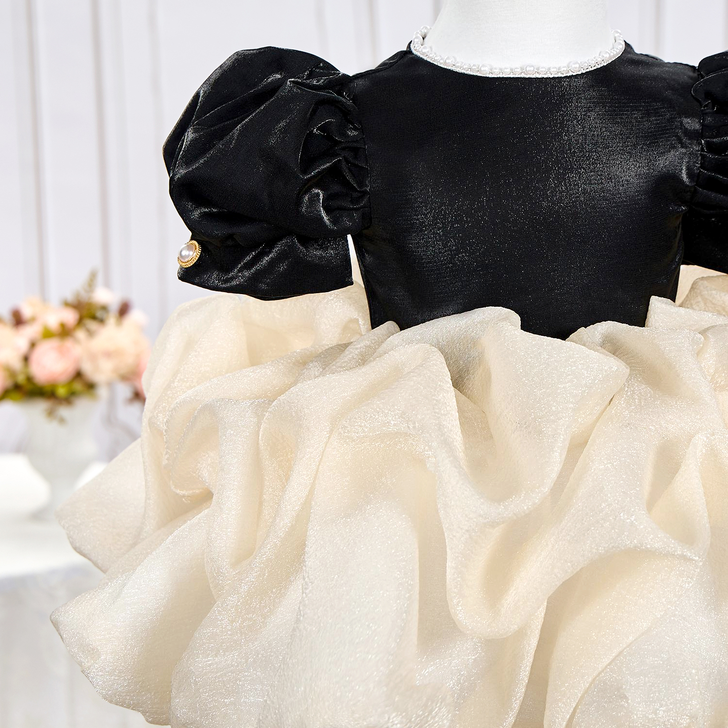 Organza Folds Short Sleeve Mid-long Dresses - image 6