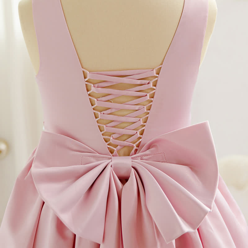 Satin Bow Sleeveless Maxi Dresses - image 5