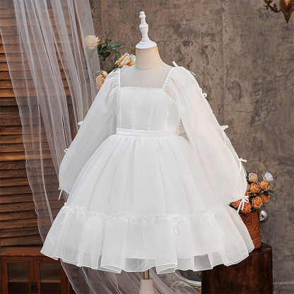 Chiffon Split Joint Long sleeve Midi Dresses - image 4