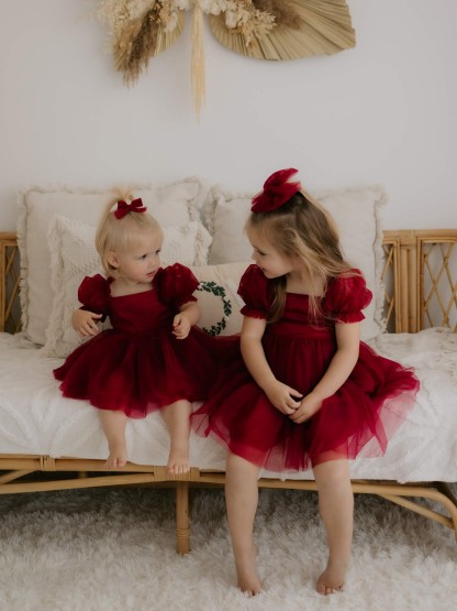 Mesh Bow Short Sleeve Midi Dresses - image 4