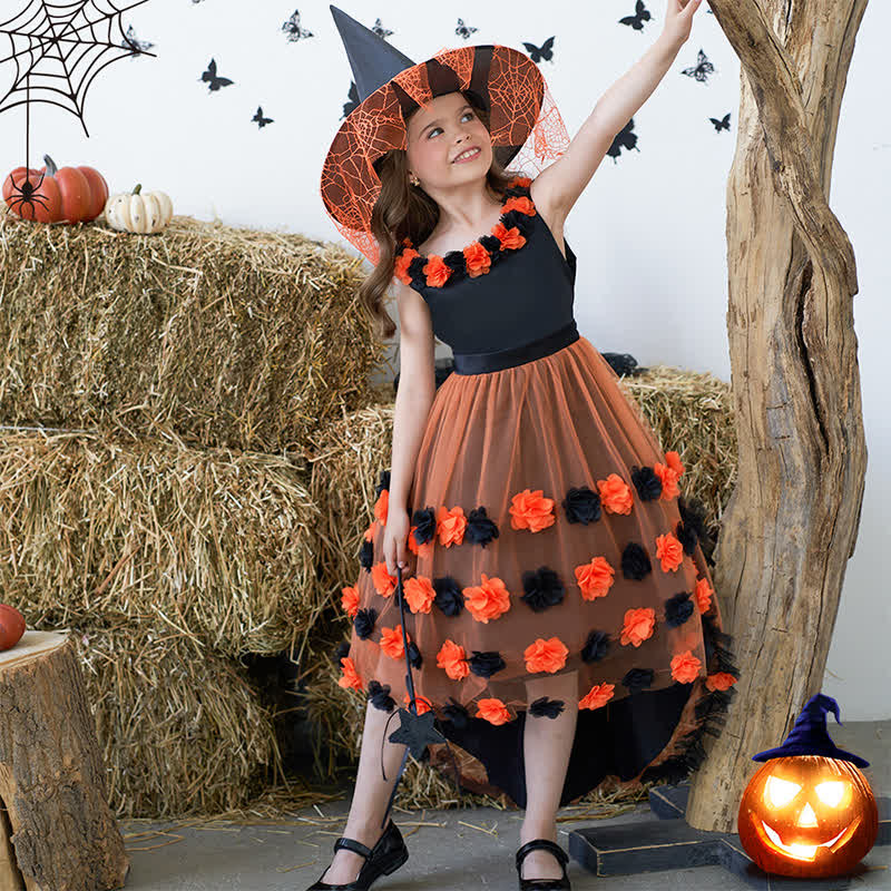 Satin & Mesh Rosette Sleeveless Mid-long Dresses - image 7