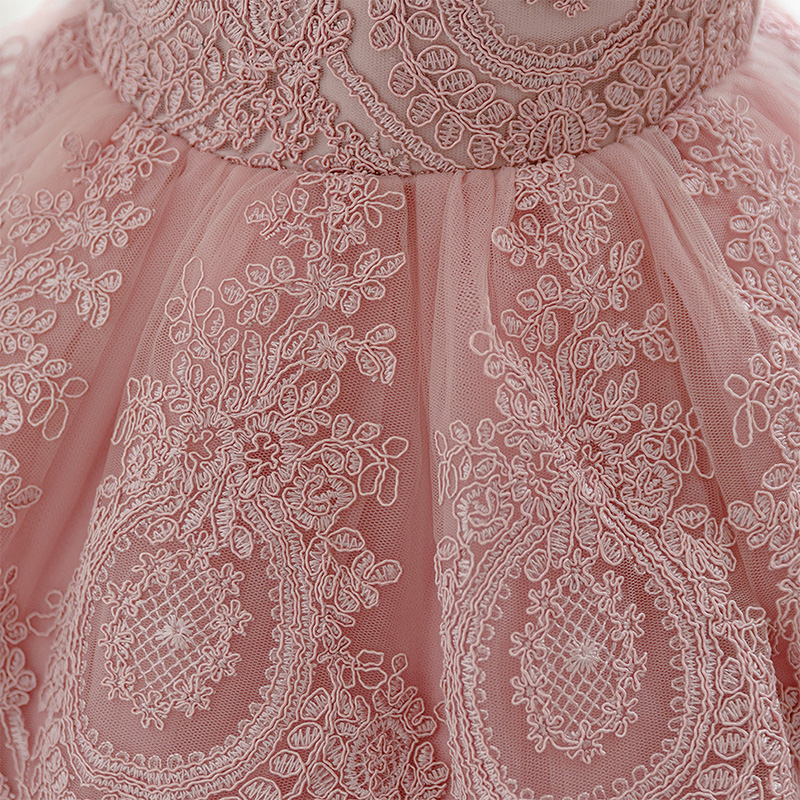 Lace Bow Lace Short Sleeve Mid-long Dresses - image 5
