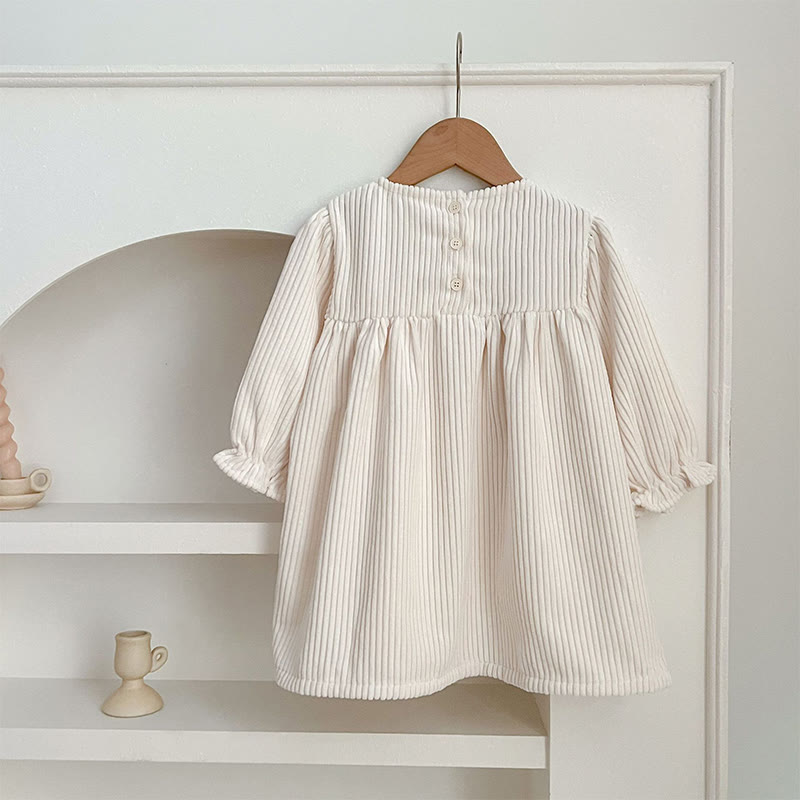 Corduroy Ditsy Floral Long Sleeve Mid-long Dresses&Bodysuit - image 18