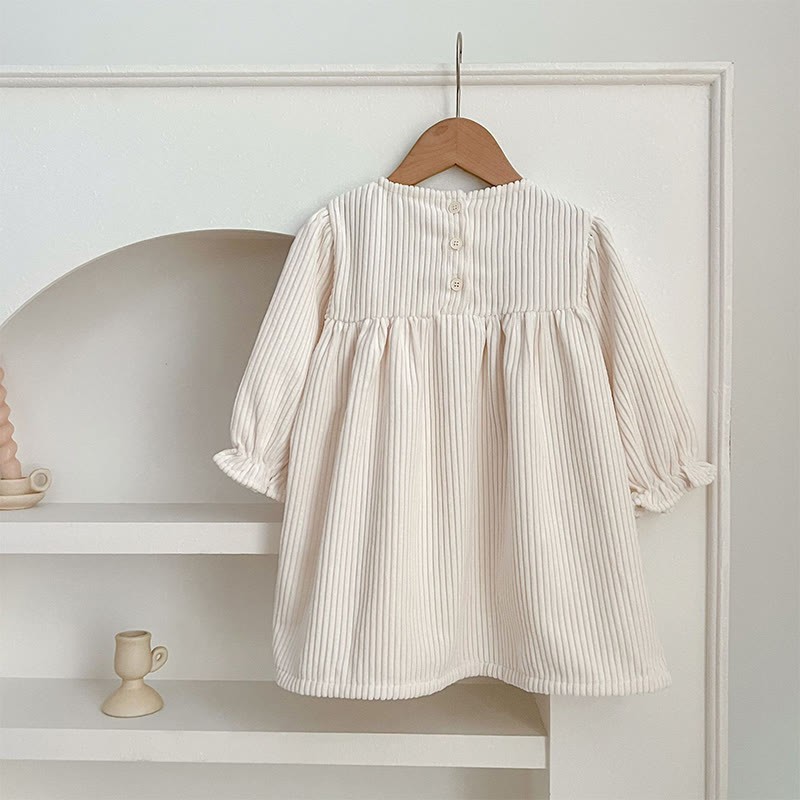 Corduroy Ditsy Floral Long Sleeve Mid-long Dresses&Bodysuit - image 18