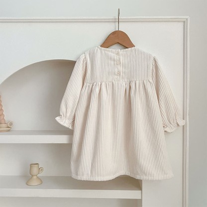 Corduroy Ditsy Floral Long Sleeve Mid-long Dresses&Bodysuit - image 18