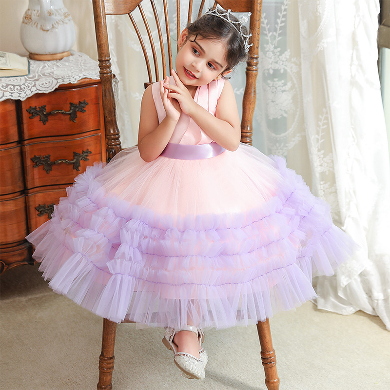Mesh Bow Folds Sleeveless Mid-long Dresses - image 11