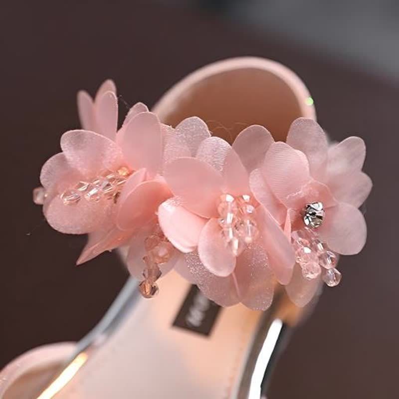 Solid Sequins Rosette Open Toe Mary Janes - image 7