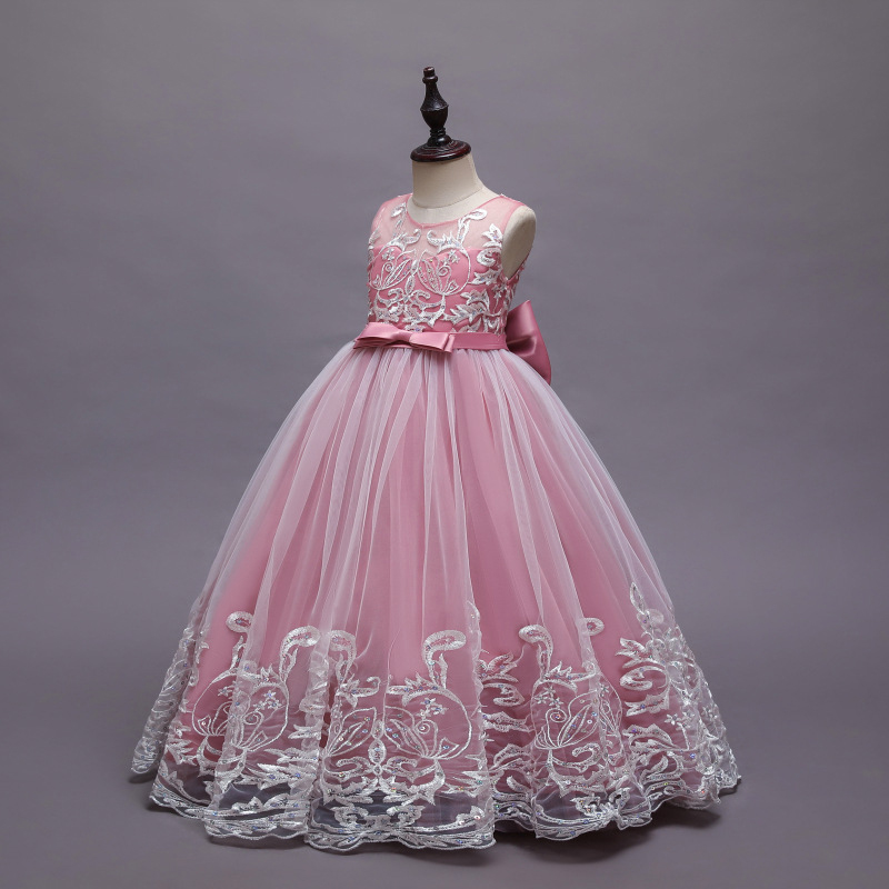 Mesh Lace Bow Lace Sleeveless Long Dresses - image 9