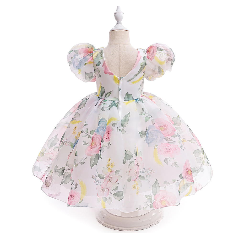 Organza Bow Printing Short Sleeve Midi Dresses - image 15