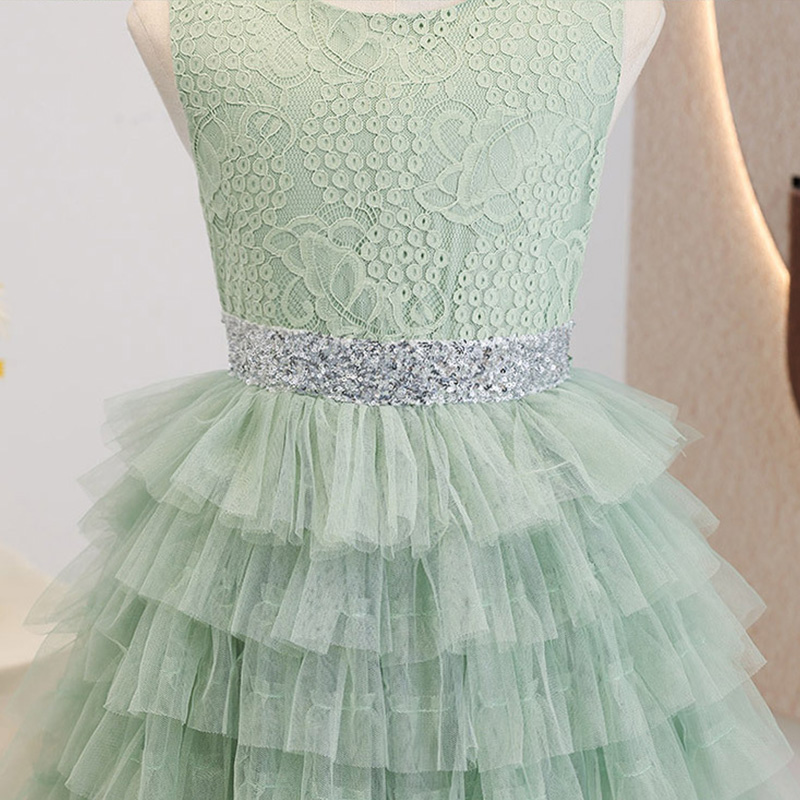 Mesh Bow Folds Lace Sleeveless Maxi Dresses - image 4