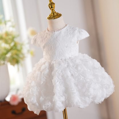 Lace Bow Cap Sleeve Midi Dresses - image 3