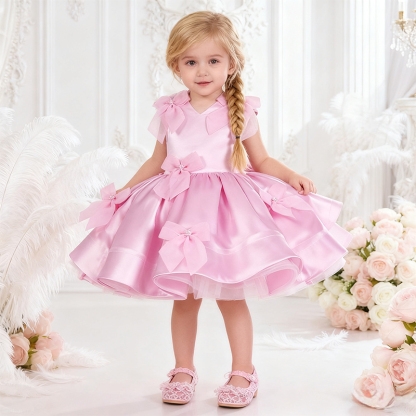 Satin Bow Folds Sleeveless Regular Dresses - image 9