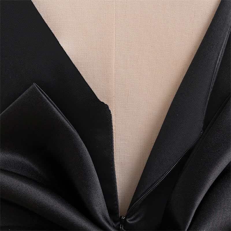 Satin & Mesh Bow Sleeveless Maxi Dresses - image 41