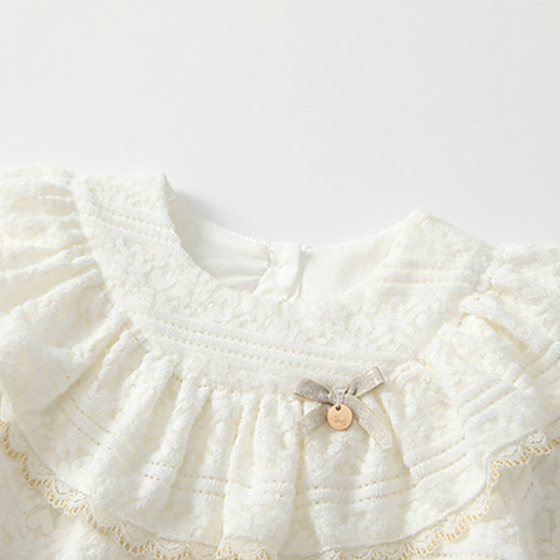 [Archive Sale] Nylon Folds Lace Edge Bow Long Sleeve Regular Bodysuit - image 5