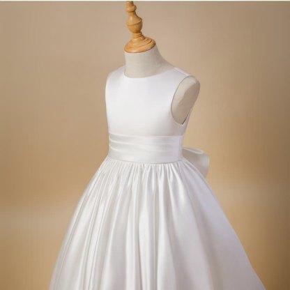 Satin Bow Sleeveless Maxi Dresses - image 6