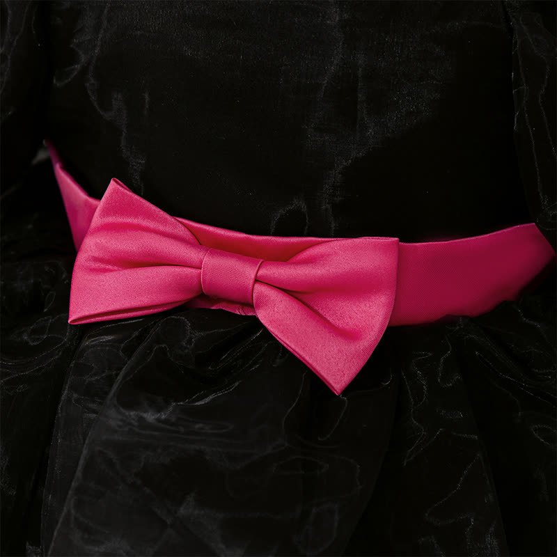 Mesh Bow Short Sleeve Maxi Dresses - image 14