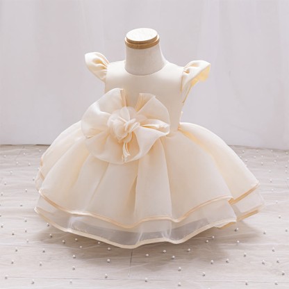 Organza Rosette Cap Sleeve Midi Dresses - image 16