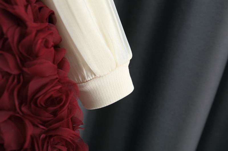 Cotton-blend Bow Long Sleeve Midi Two-piece Set - image 9