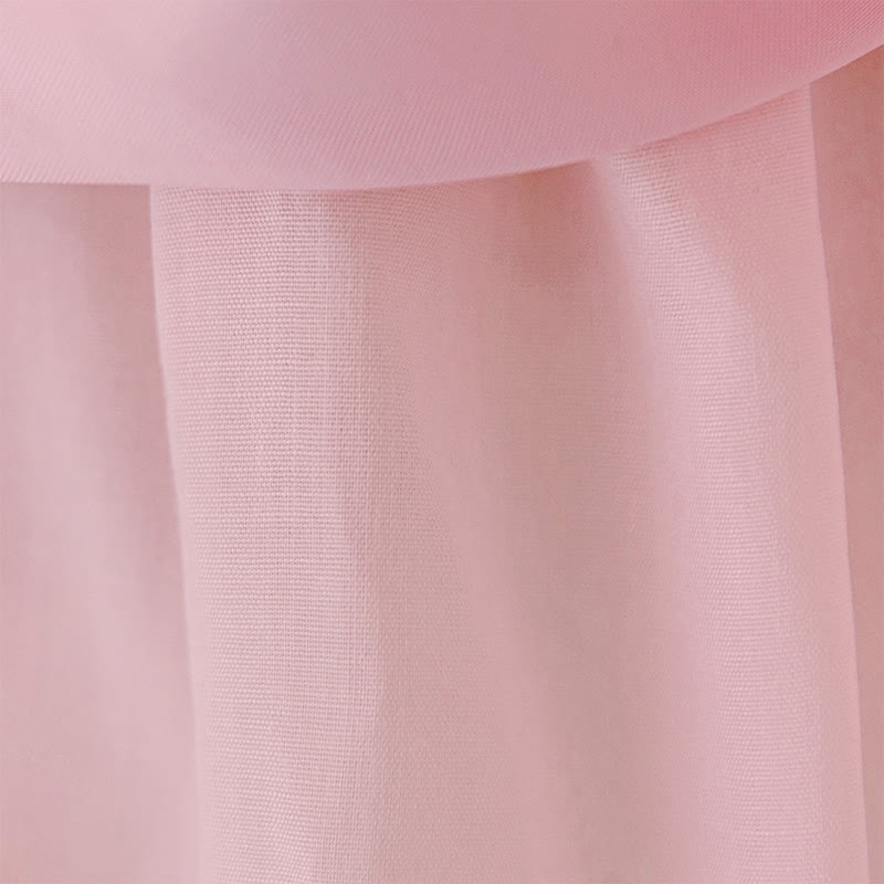 Organza Folds Bow Short Sleeve Mid-long Dresses - image 10