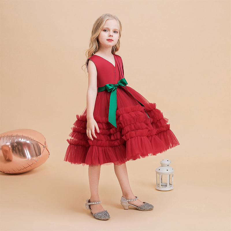 Mesh Bow Folds Sleeveless Mid-long Dresses - image 27