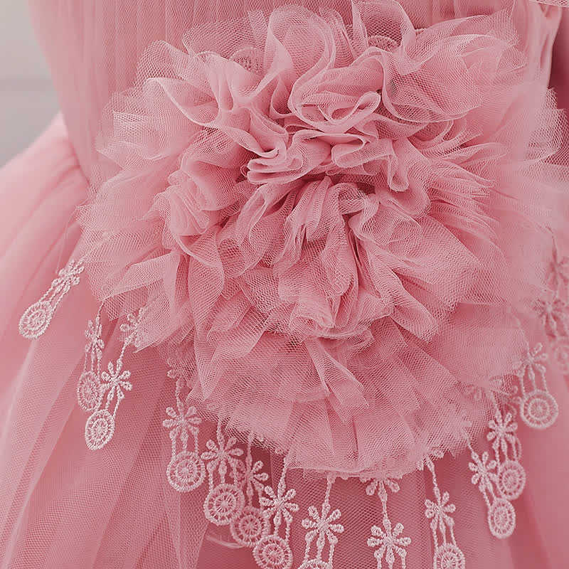 Mesh Rosette Maxi Dresses - image 5