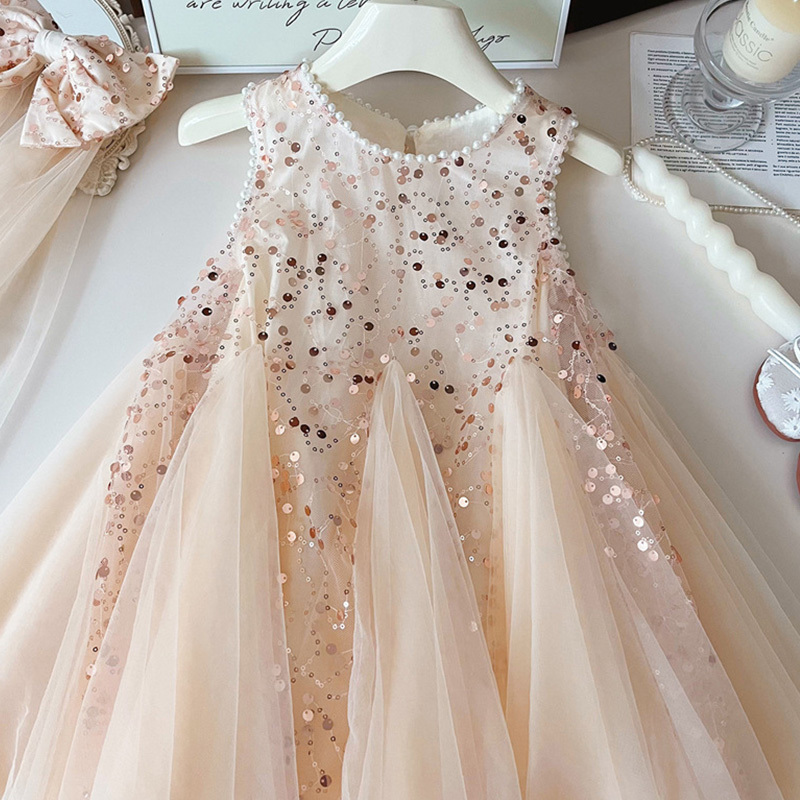 Mesh Sequins Folds Sleeveless Midi Dresses - image 6