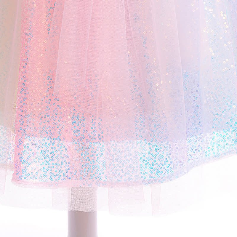 Chemical Fiber Blend Glitter Folds Short Sleeve Maxi Dresses - image 7