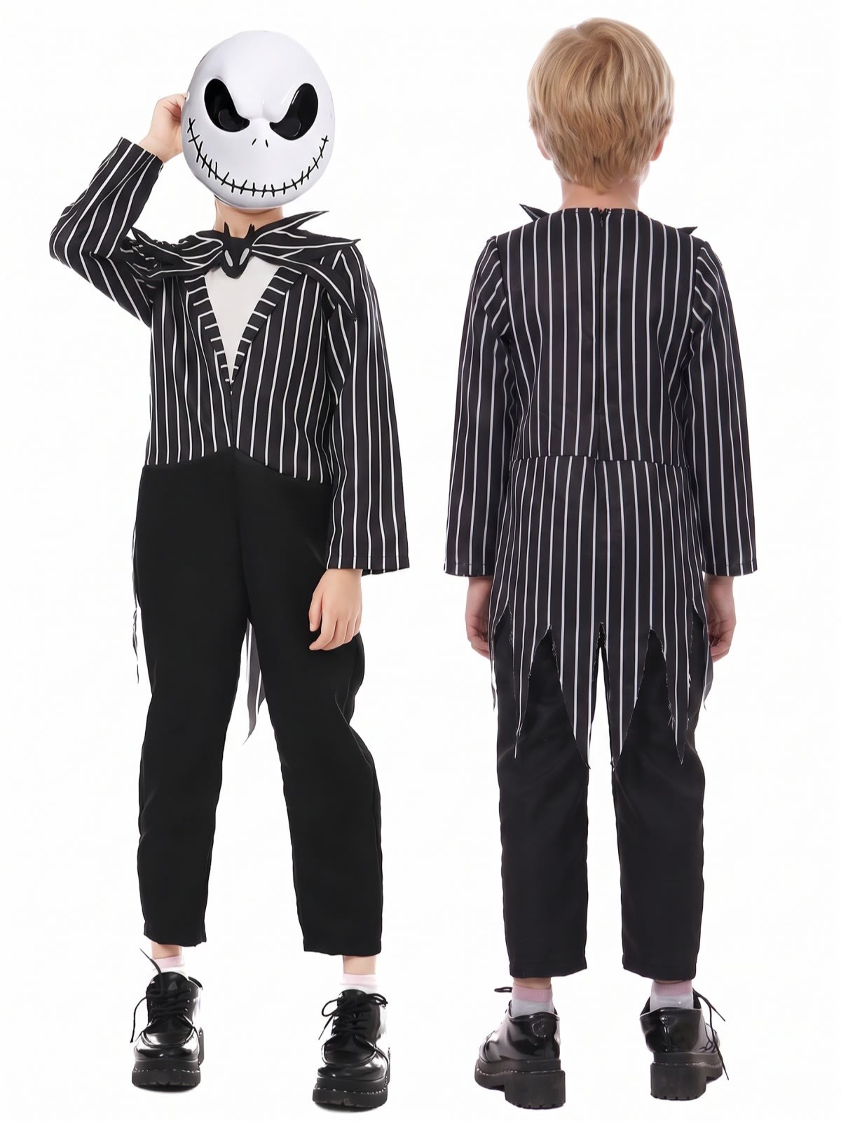 Chemical Fiber Blend Zipper Long Sleeve Long Two-piece Set With Mask - image 4