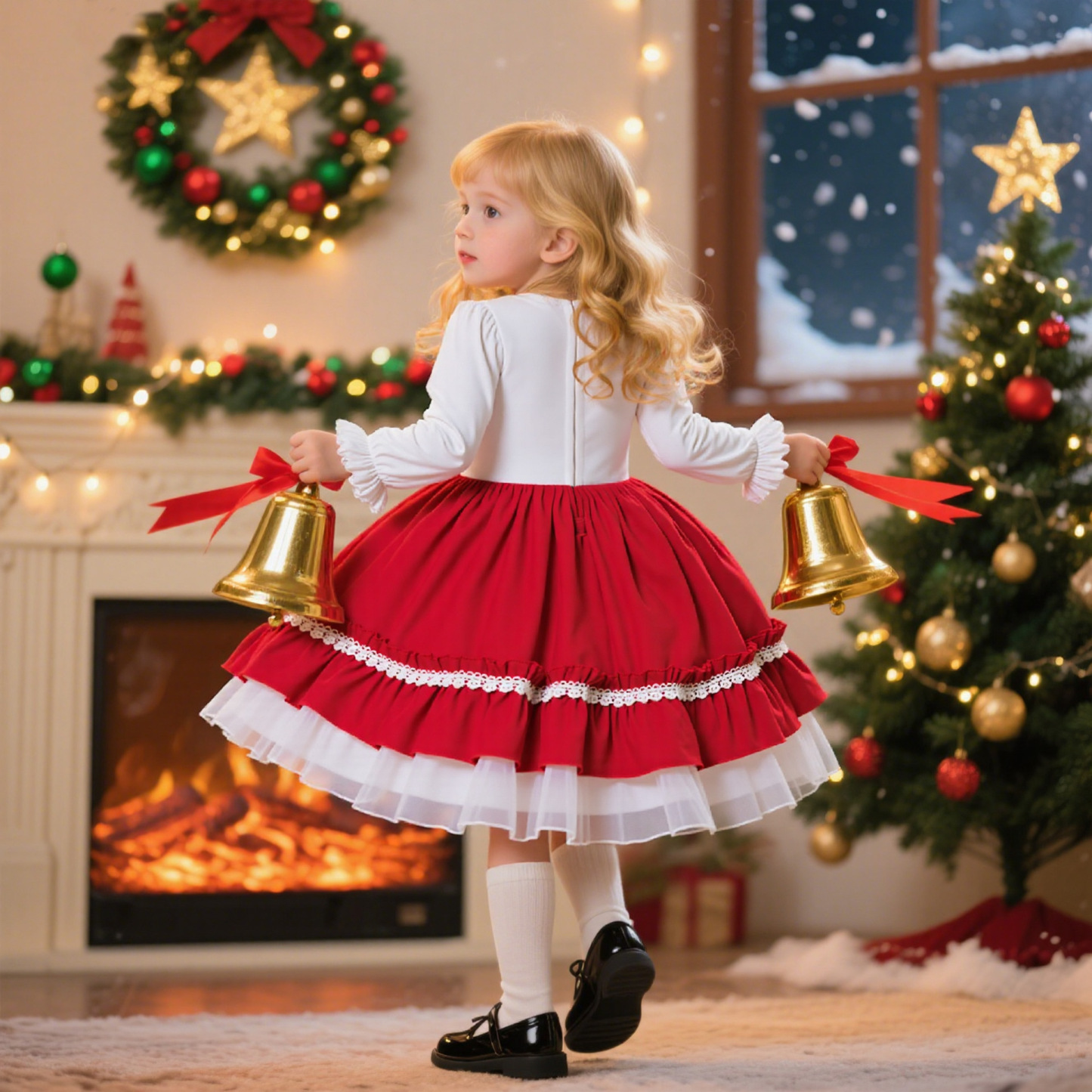 [Archive Sale] Chemical Fiber Blend Drawcord Long Sleeve Midi Dresses - image 8