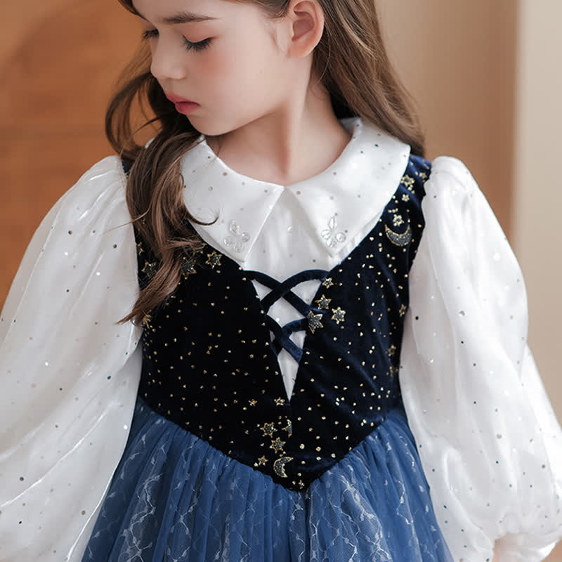 Mesh Lace-up Long Sleeve Maxi Dresses - image 5