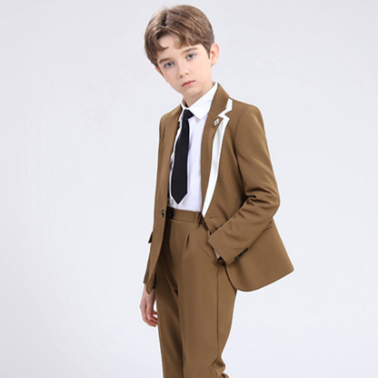 Chemical Fiber Blend Tie Regular Sleeve Regular Formal Suit - image 8