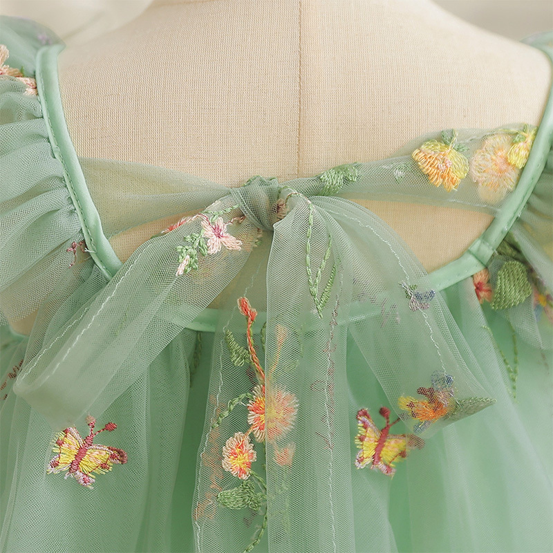 Mesh Floral-embroidered Cap Sleeve Midi Dresses - image 4