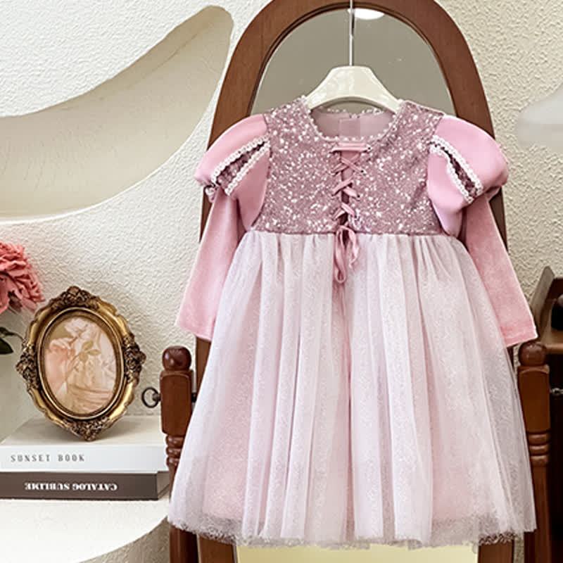 Velvet Lace-up Long Sleeve Midi Dresses - image 3