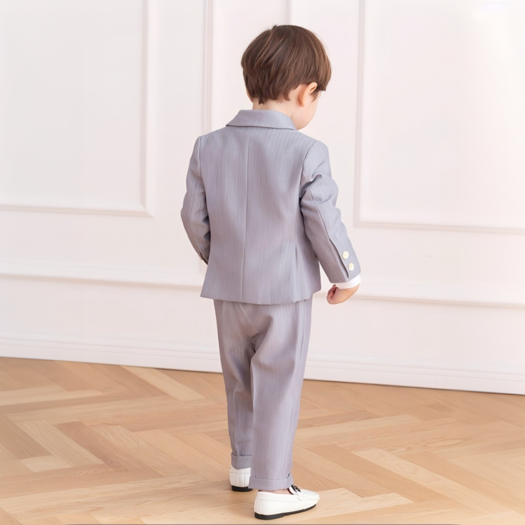 Chemical Fiber Blend Button Long Sleeve Long 5-piece Formal Suit - image 13