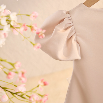 Air Layer Three-dimensional Decoration Short Sleeves Midi Dresses - image 9